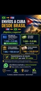 Remesas de Brasil a Cuba