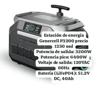 Estación de energía portátil Generecell P3200