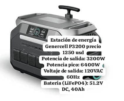 Estación de energía portátil Generecell P3200