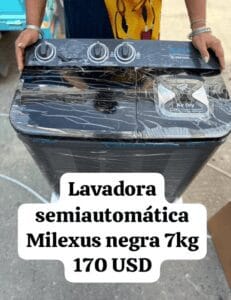 Lavadora Semiautomática Milexus Negra — 7 kg