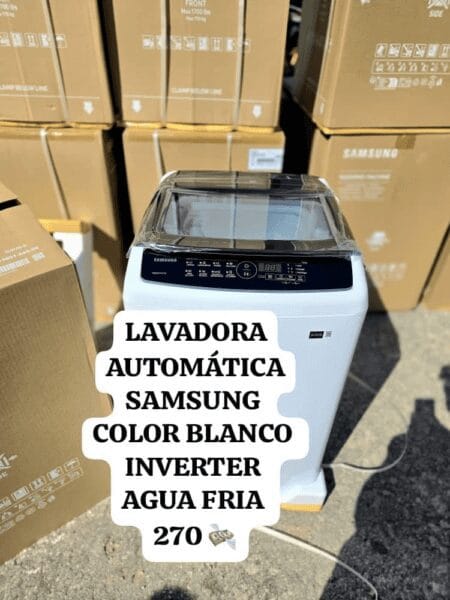 Lavadora Automática Samsung — Blanca — Tecnología Inverter