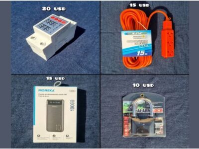VENDO - Extensiones eléctricas de 15m - Power bank - Protector de línea 110v - Candado con alarma