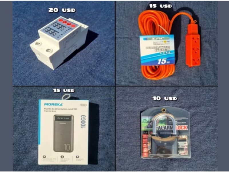 VENDO - Extensiones eléctricas de 15m - Power bank - Protector de línea 110v - Candado con alarma