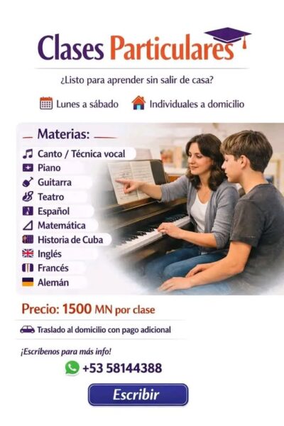Clases en la Habana (Idiomas, música, Arte y repasos escolares) - 58144388