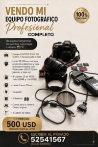 Vendo mi equipo fotográfico profesional completo - 500 usd - 52541567