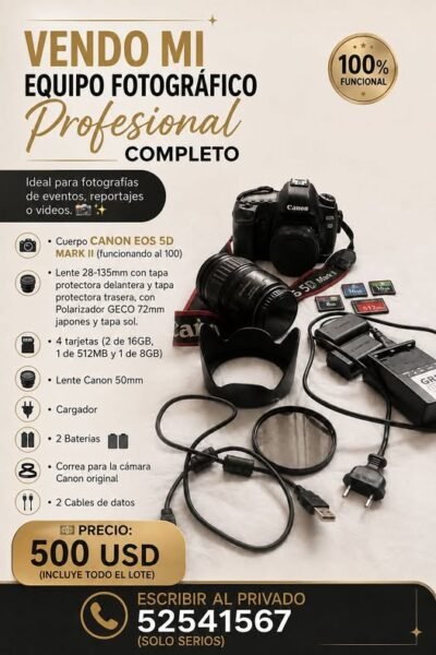 Vendo mi equipo fotográfico profesional completo - 500 usd - 52541567