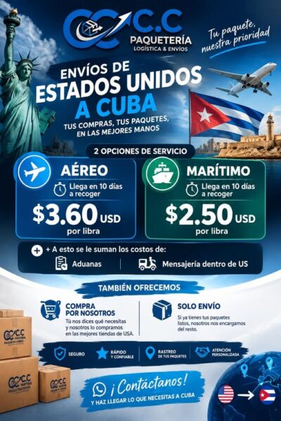Ebvios de productos a Cuba