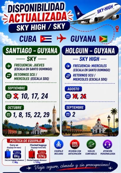 PASAJES A GUYANA - Desde La Habana, Camaguey y Holguín - 63604718