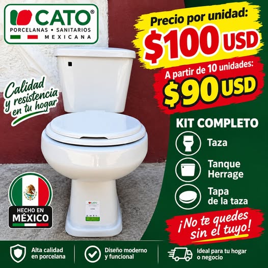 Inodoro sanitario CATO – Marca Mexicana - 100 USD - 58384609