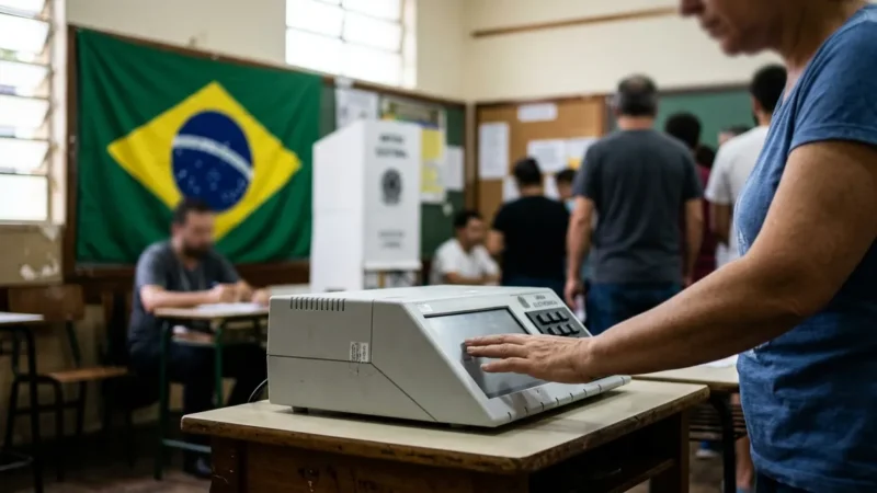 Segundo turno 2026 en Brasil: votante frente a la urna electrónica