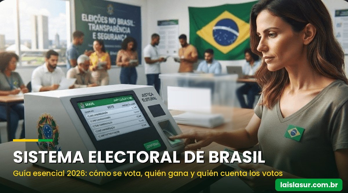 Sistema electoral de Brasil: mujer votando en la urna electrónica